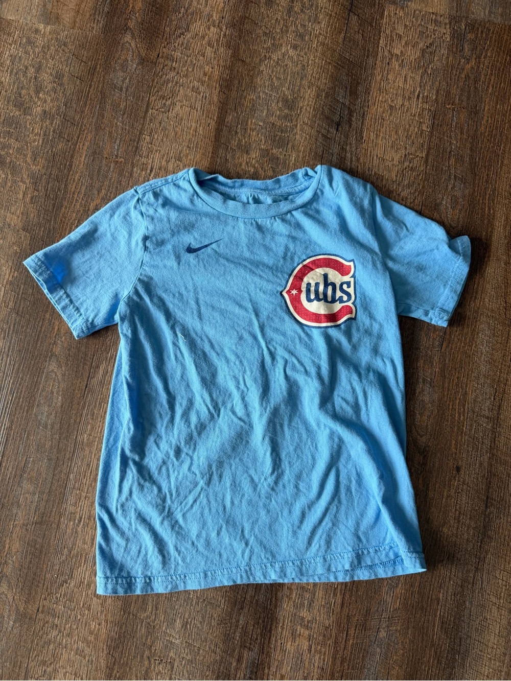 Nike Chicago Cubs Dansby Swanson #7 Youth T-Shirt | Size Small (S) | Powder Blue